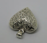 Sterling Silver Heavy Large Filigree Heart Pendant *Free Express Post In Oz