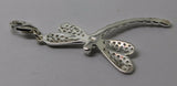 Sterling Silver 925 Dragonfly Cubic Zircon Pendant + Clasp