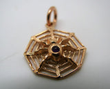 Kaedesigns New Genuine 9ct Yellow, Rose or White Gold Spider Web Set With Amethyst Pendant
