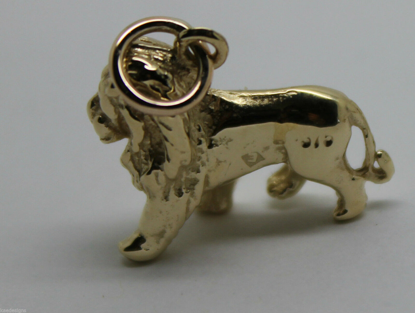 Kaedesigns, Heavy 3D 9ct Yellow Or Rose Or White Gold Lion Charm Or Pendant