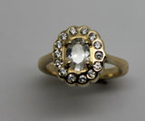 Size L Genuine 9ct Yellow Gold Oval Cubic Zirconia Ring