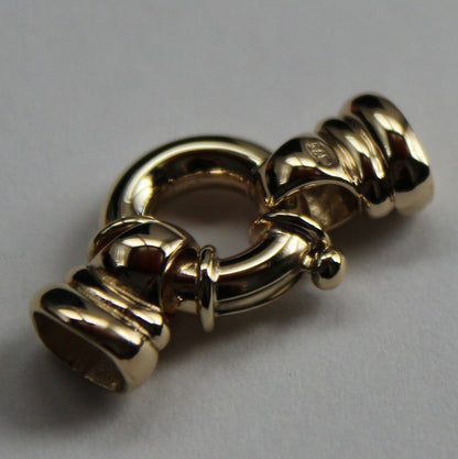 Kaedesigns, New 14mm Genuine 9ct 375 Large Yellow, Rose or White Gold Bolt Ring Clasp With Ends