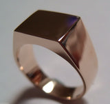 Genuine Heavy Solid 9ct White Or Rose Or Yellow Gold Rectangular Men Signet Ring