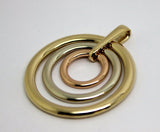 Genuine Heavy Solid 9ct 9k Yellow, White And Rose Gold 375 3 Circles Pendant