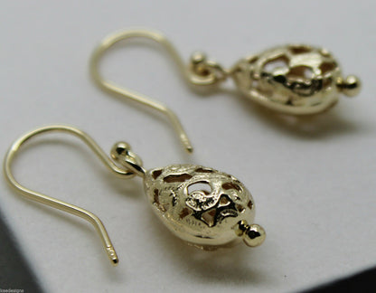 Kaedesigns 9ct 9k Yellow Or White Or Rose Gold 375 Teardrop Filigree Earrings