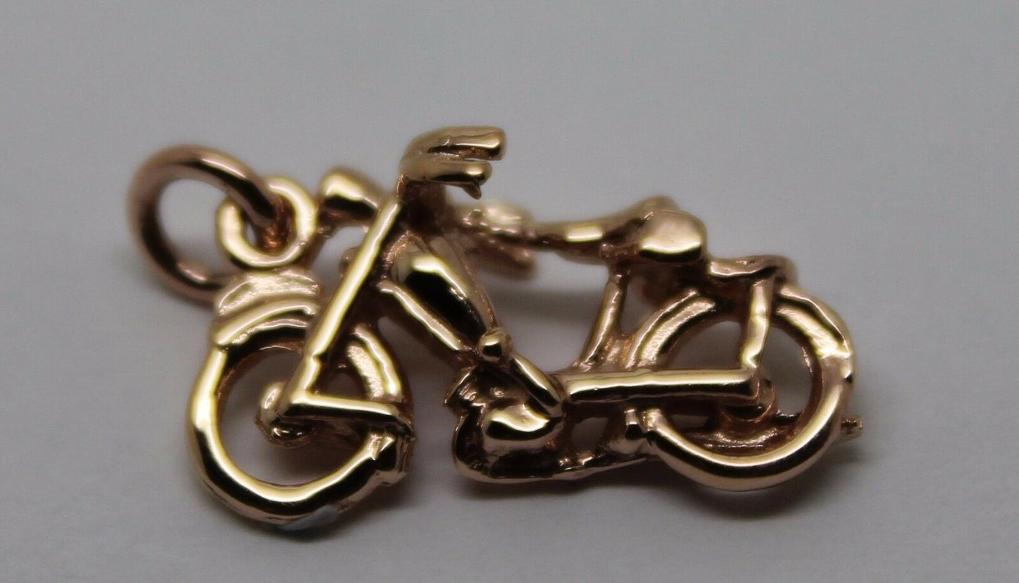 Kaedesigns Genuine 9ct Yellow or Rose or White Gold or Silver Motorbike Pendant