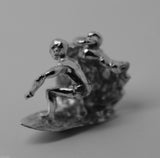 Kaedesigns New 9ct 9k White Gold Heavy Surfer On Wave 3D Pendant Or Charm