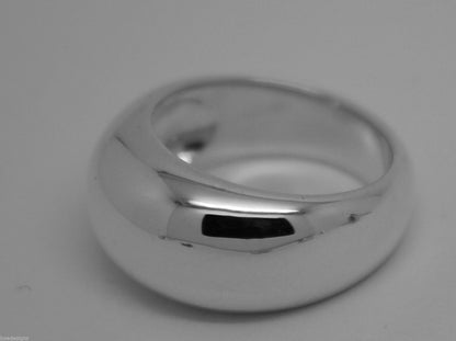 Size M New Genuine Sterling Silver 10mm Dome Ring