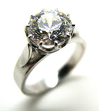 18ct Solid White Gold 1.2ct Cubic Zirconia Round Cut Engagement Ring -Free post