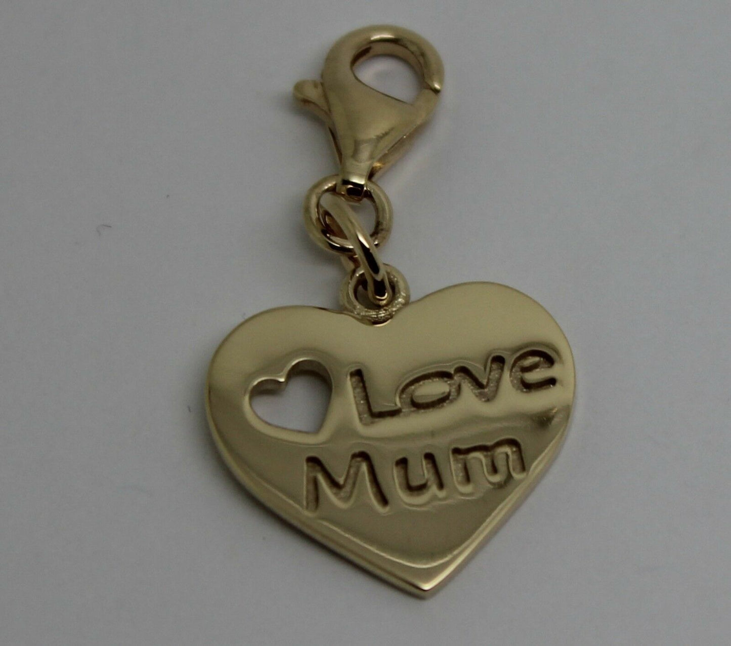 Kaedesigns, Genuine 9K 9ct Yellow, Rose & White Gold I Love Mum Shield Pendant & Parrot Clasp