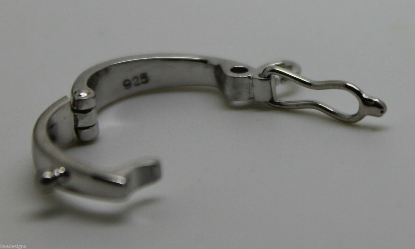 Sterling Silver 925 15mm Enhancer Bail Clasp jump ring & safety latch