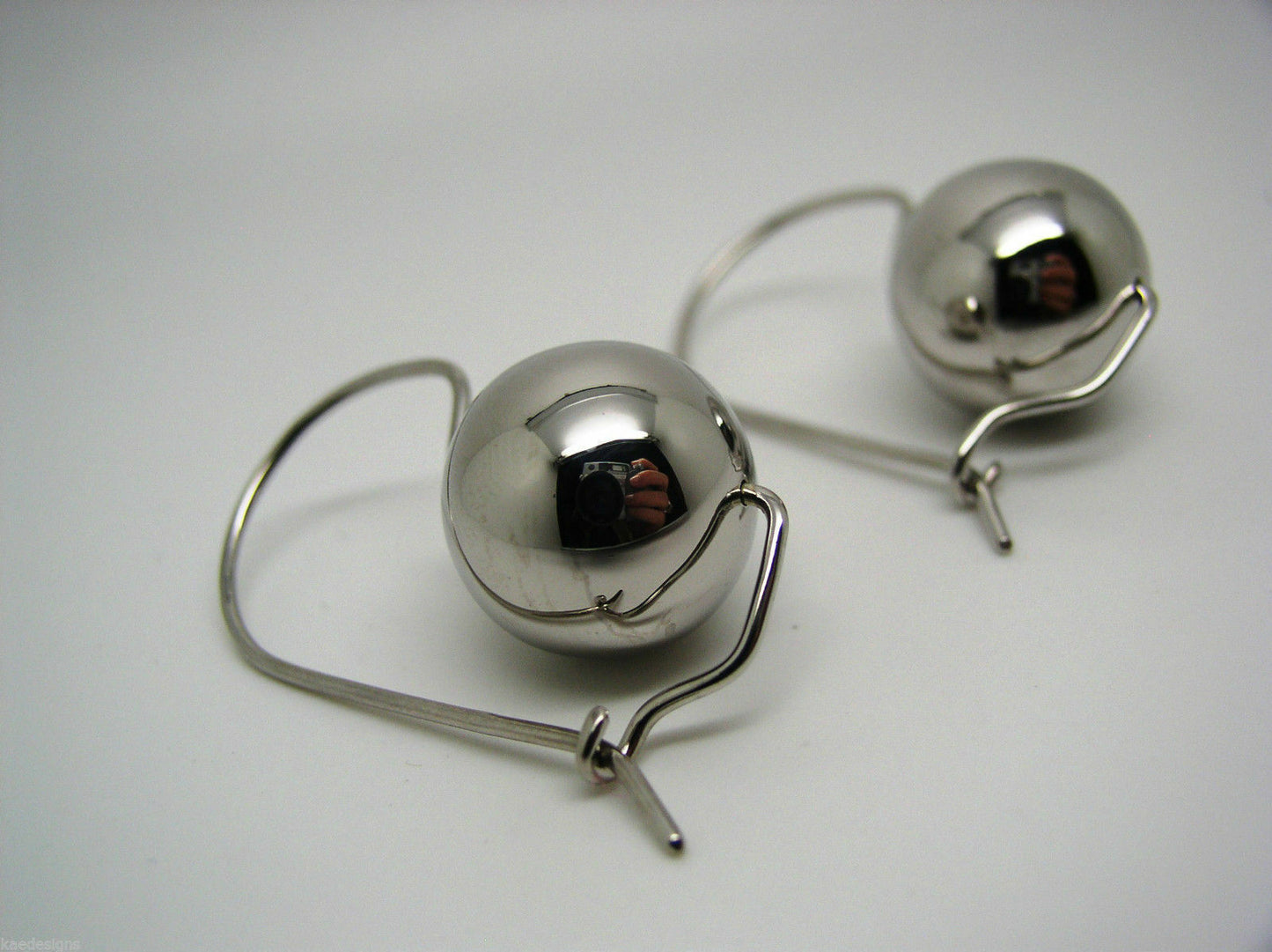 Genuine Extra Large Sterling Silver 925 14mm Ball Drop Earrings