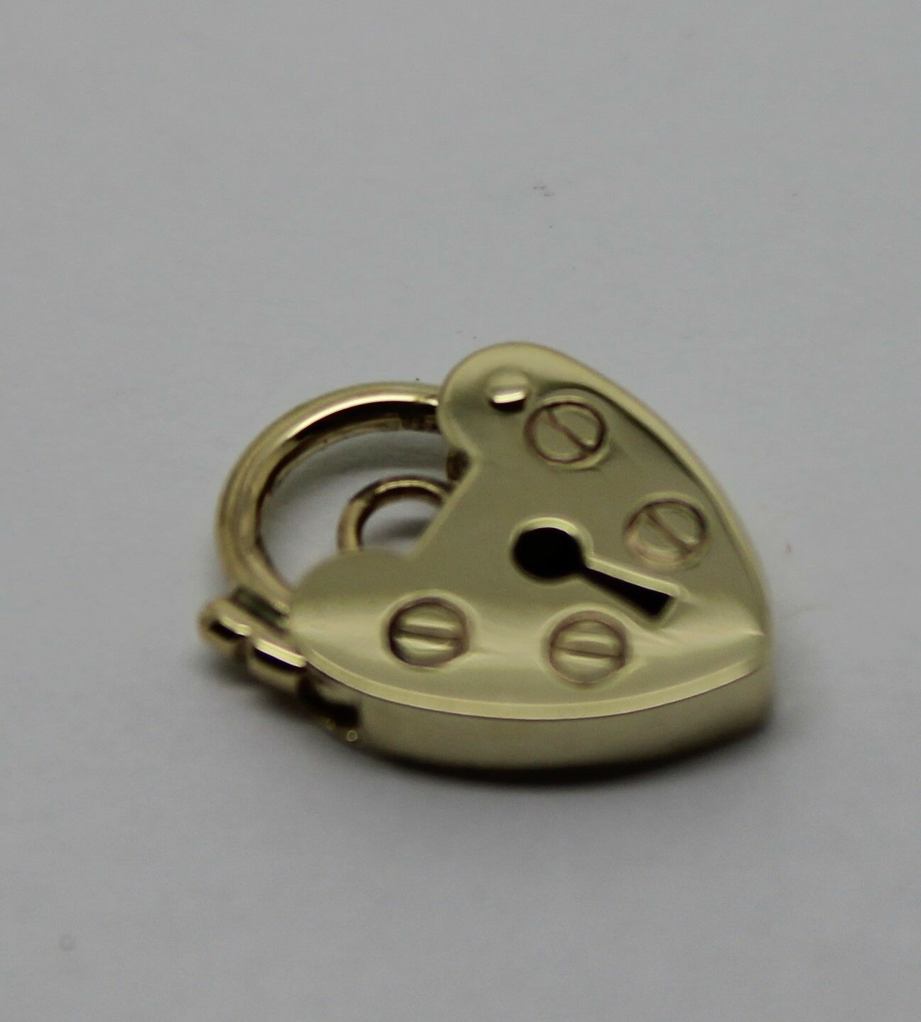 Genuine Small 9.5mm 9ct Yellow Gold Screw Heart Pendant Padlock