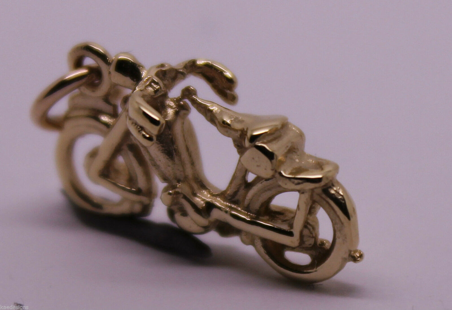 Kaedesigns Genuine 9ct Yellow or Rose or White Gold or Silver Motorbike Pendant