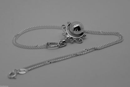 Kaedesign, Sterling Silver Chain Belcher 45cm Necklace & Ball Spinner Pendant