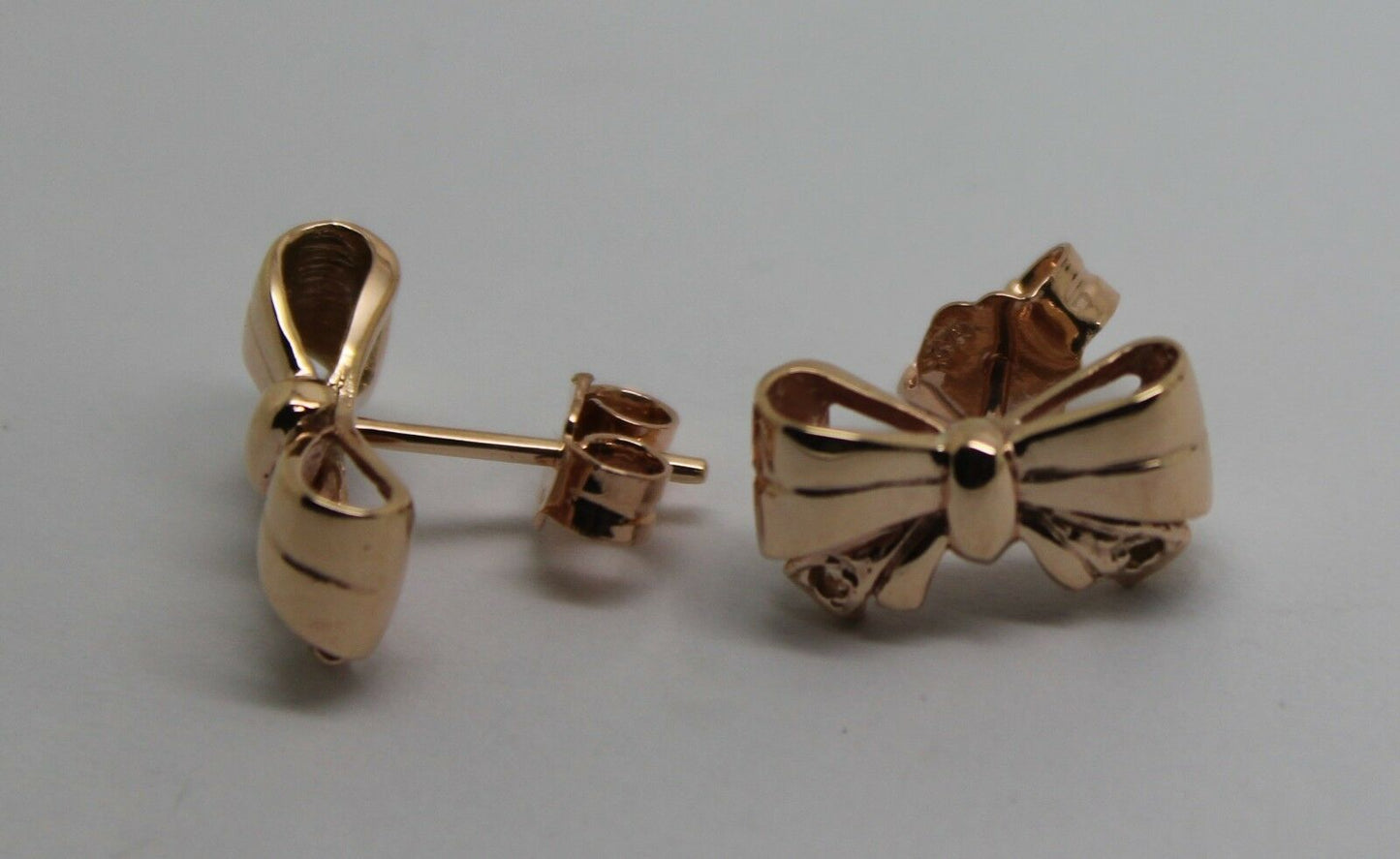 Genuine 9ct Rose Gold Butterfly Stud Earrings Set With Gemstone Of Your Choice