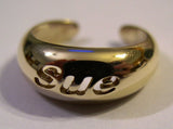 9ct Yellow or Rose or White Gold or Sterling Silver Custom Made Name Toe Ring