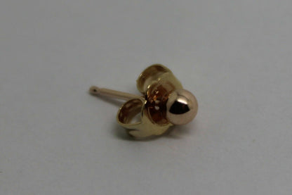 Genuine 9ct 9kt Yellow Gold One Earring 3mm Stud Ball Earring