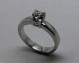Genuine 18ct 18k  Solid White Gold Round Cut Engagement Ring Size J 1/2
