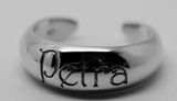 9ct Yellow or Rose or White Gold or Sterling Silver Custom Made Name Toe Ring