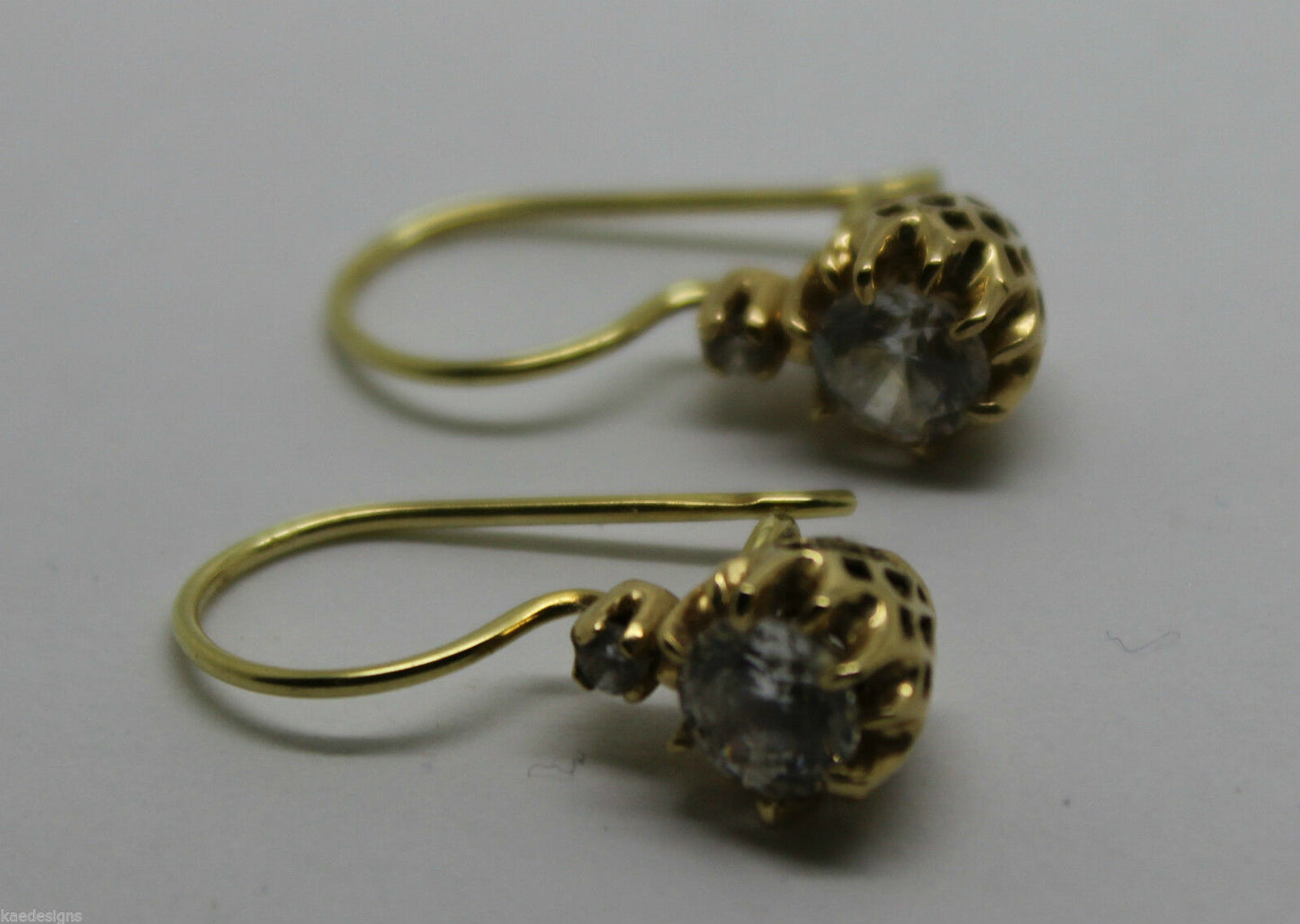 New 14ct 585 Full Solid Yellow Gold Cubic Zirconia Stone Earrings *Free Express Post In Oz