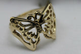 Kaedesigns New Size T Solid 9ct Yellow, Rose or White Gold Filigree Butterfly Ring 236