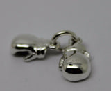 Small 925 Sterling Silver Boxing Gloves One Pair Pendant or Charm 12mm x 6mm