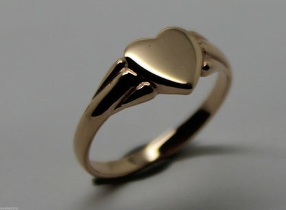 Size K, Kaedesigns, Genuine New Childs Solid 9ct 375 Yellow, Rose & White Gold Heart Signet Ring 324