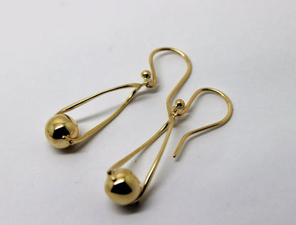 Kaedesigns, 9ct Yellow Or White Or Rose Gold  Hook Gold 8mm Ball Drop Earring