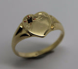 Size I 9ct 9K Yellow Gold Blue Sapphire (Birthstone Of Sept.) Signet Ring 265