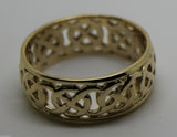 Genuine 9ct 9k Solid Yellow, Rose Or White Gold Large Celtic Ring In Your Size 223