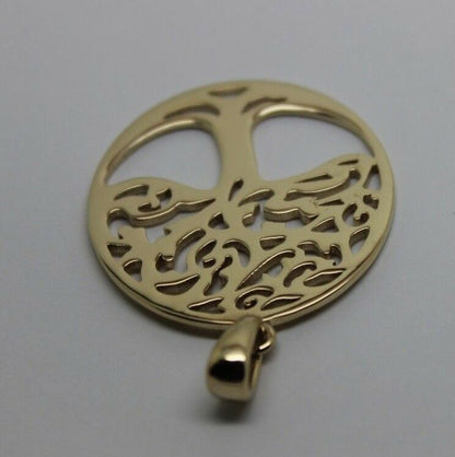 Genuine Heavy Solid 9ct Yellow Or Rose Or White Gold Tree Of Life Large Pendant