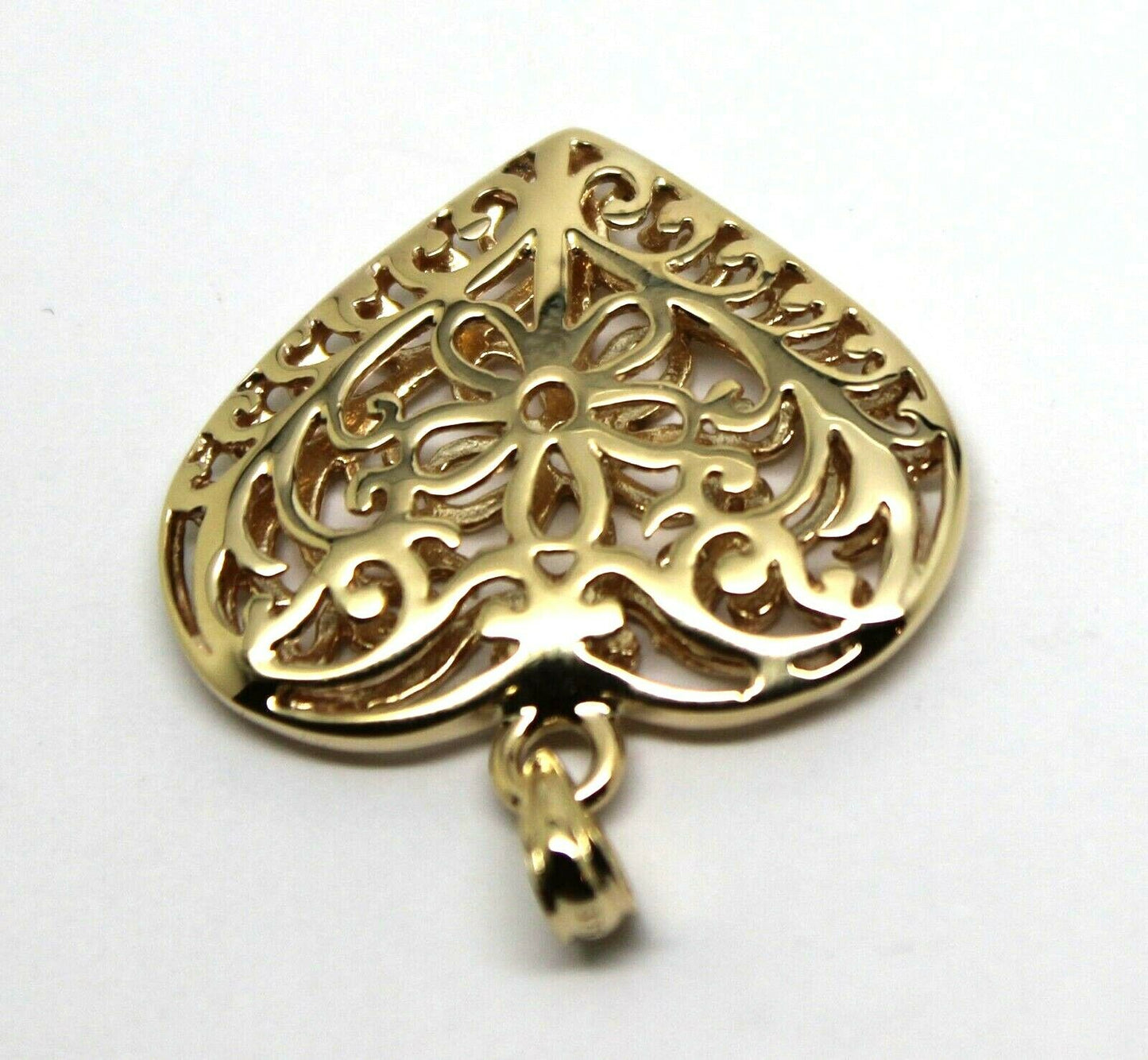 Kaedesigns Genuine 18ct Large Yellow, Rose or White Gold Filigree Double Sided Heart Pendant