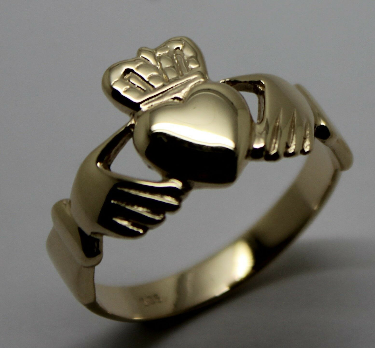 Size U New Genuine Solid 9ct 9kt Heavy Yellow, Rose or White Gold Extra Large Irish Claddagh Ring