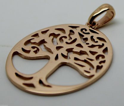 Genuine Heavy Solid 9ct Yellow Or Rose Or White Gold Tree Of Life Large Pendant