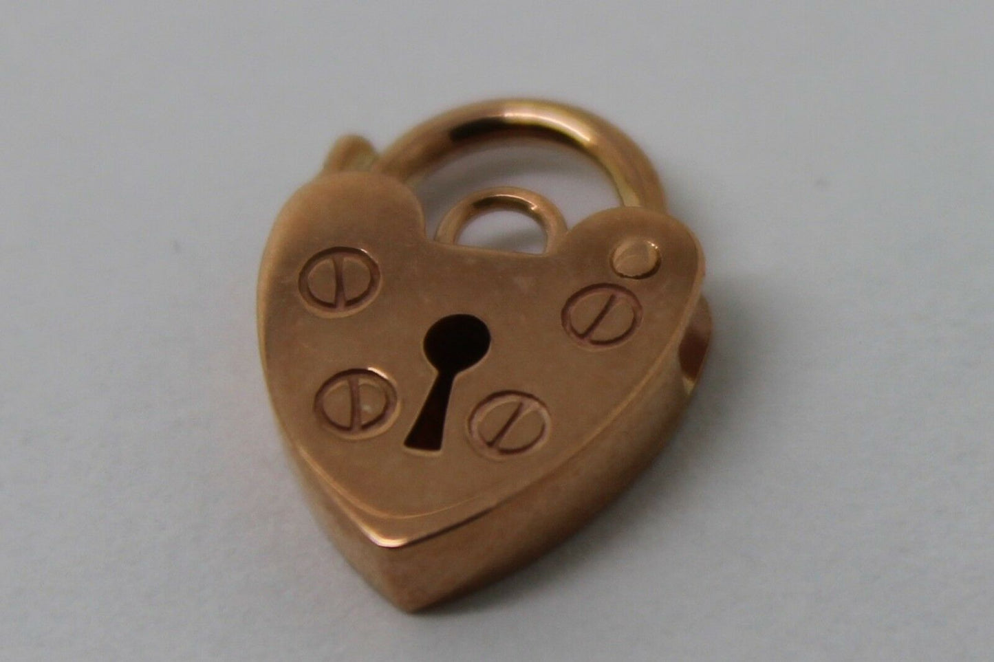 Kaedesigns New Small 12mm 9ct 9k Rose Gold Screw Heart Pendant Padlock