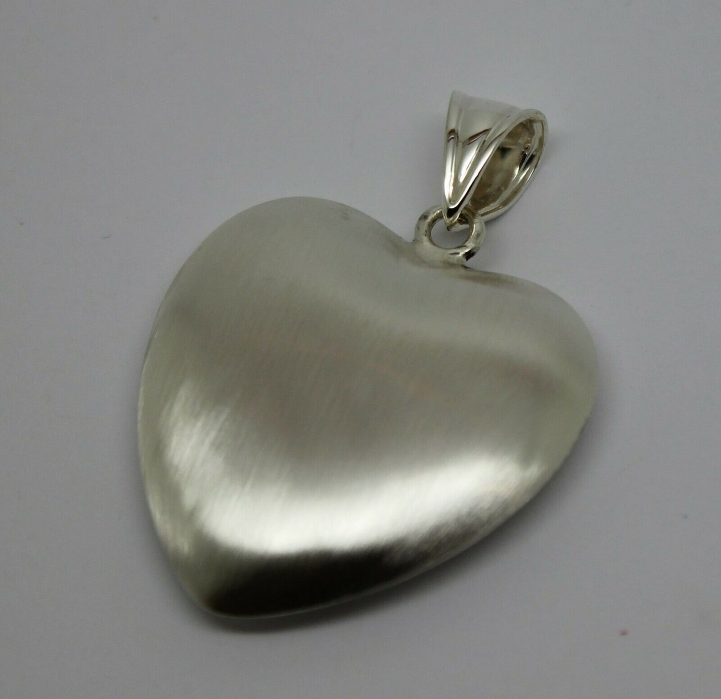 Sterling Silver Matt Finish / Brushed 925 Large Bubble Heart Pendant