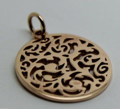 Kaedesigns Genuine Solid 9ct Yellow, Rose or White Gold 375 Medium Oval Filigree Flower Pendant