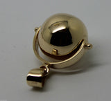 Genuine New 9ct 9K Solid Yellow, Rose or White Gold Euro 14mm Ball Spinner Pendant