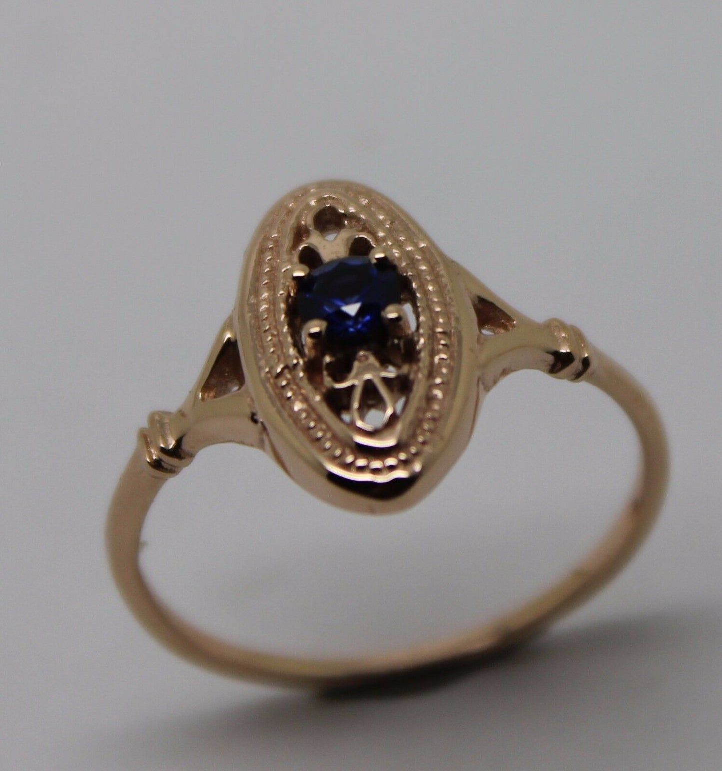 Size Q New Genuine 9ct Yellow, Rose or White Gold Delicate Blue Sapphire Filigree Ring