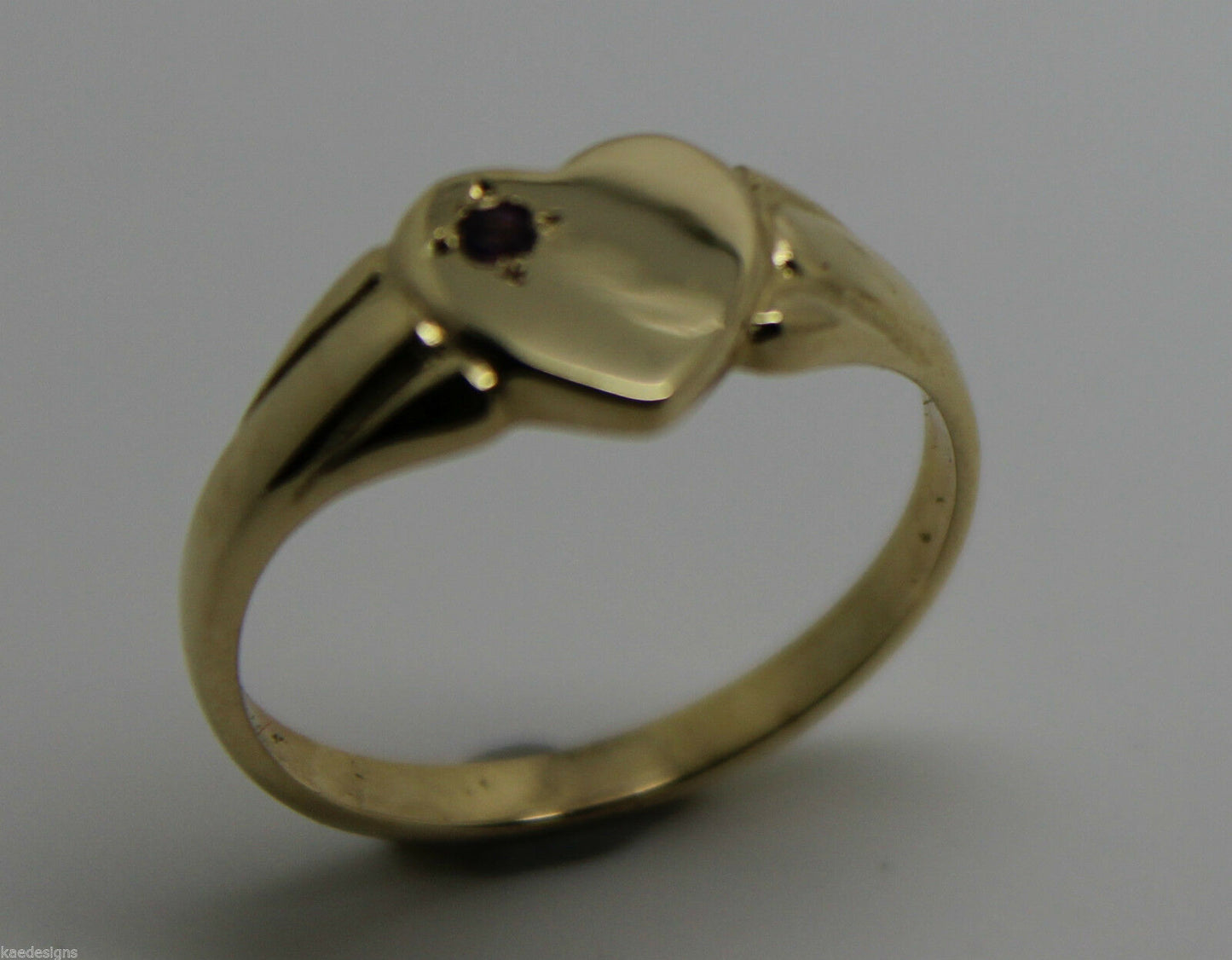 Size J, 9ct Yellow, Rose or White  Gold Amethyst February Birthstone Signet Ring