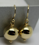 Kaedesigns 9ct Yellow Or White Or Rose Gold 12mm Hook Euro Ball Drop Earrings