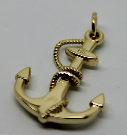 Genuine, Kaedesigns 9ct 9kt Yellow, Rose or White Gold Large Solid Anchor Boat Pendant / Charm