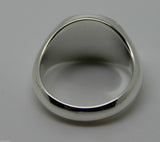 Genuine Solid New Sterling Silver Oval Signet Ring Engraved With Your Initials.