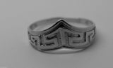 Genuine New Size Q Sterling Silver 925  Celtic Greek Key V Ring
