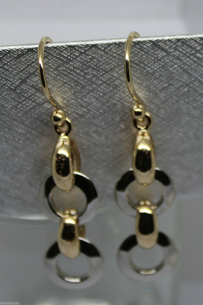 Kaedesigns 9ct Yellow & White Gold 10mm Circle Earrings