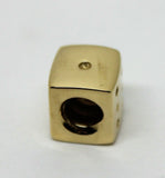 Kaedesigns Genuine New 9ct Yellow or Rose or White Gold or Silver Dice Bead Charm for bracelet