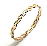 Kaedesigns New Genuine 9ct Yellow, Rose or White Gold Celtic Knot Oval Bangle 7.1cm X 6cm