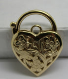 Genuine 9ct Yellow Gold or White Gold or Rose Gold Heavy Large Heart Locket Padlock