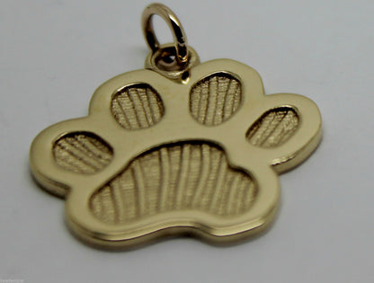 Kaedesigns, Large 9ct Yellow or Rose or White Gold charm Dog Animal PAW Pendant